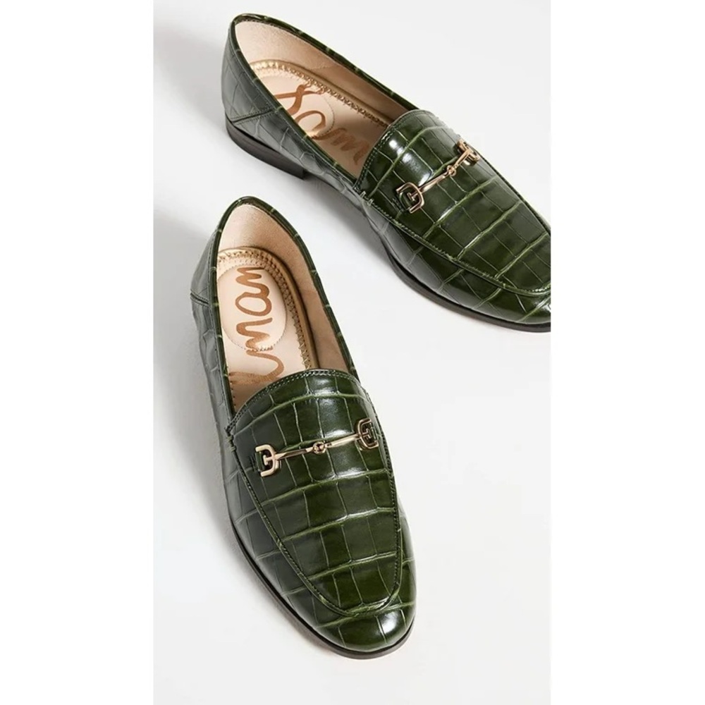 Sam Edelman Loraine Green Crocodile Loafers